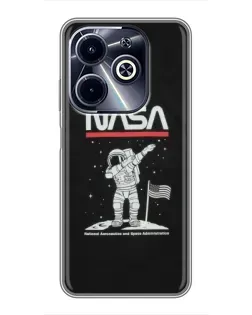 Чохол для Infinix Hot 40i з картинкою «NASA — крокуємо по Місяцю» Чохол для Infinix Hot 40i з картинкою «NASA — крокуємо по Місяцю»