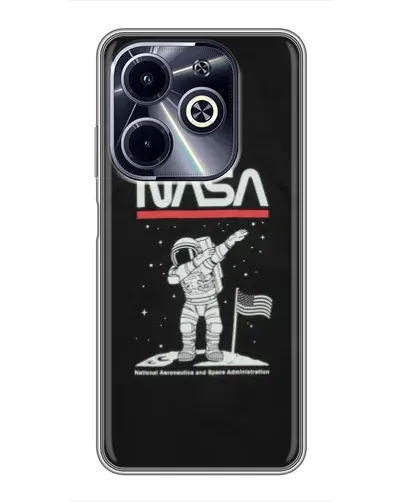 Чохол для Infinix Hot 40i з картинкою «NASA — крокуємо по Місяцю» Чохол для Infinix Hot 40i з картинкою «NASA — крокуємо по Місяцю»