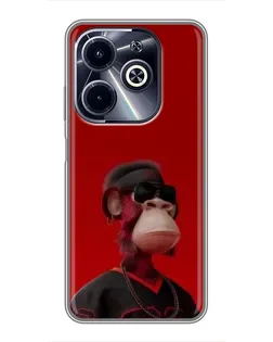 Чохол для Infinix Hot 40i з картинкою «Bored Ape в червоному» Чохол для Infinix Hot 40i з картинкою «Bored Ape в червоному»