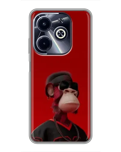Чехол для Infinix Hot 40i с картинкой «Bored Ape в красном» Чехол для Infinix Hot 40i с картинкой «Bored Ape в красном»