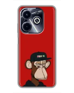 Чохол для Infinix Hot 40i з картинкою «Bored Ape — червоний фон» Чохол для Infinix Hot 40i з картинкою «Bored Ape — червоний фон»