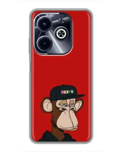 Чехол для Infinix Hot 40i с картинкой «Bored Ape — красный фон» Чехол для Infinix Hot 40i с картинкой «Bored Ape — красный фон»