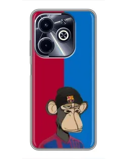 Чохол для Infinix Hot 40i з картинкою «Bored Ape — фанат Барси»