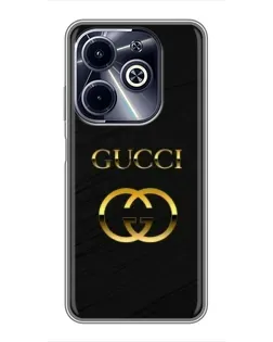 Чохол для Infinix Hot 40i з картинкою «Золотий логотип Gucci»