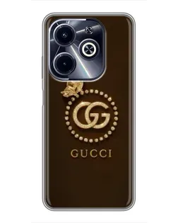 Чохол для Infinix Hot 40i з картинкою «Gucci — золотий метелик»