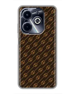 Чохол для Infinix Hot 40i з картинкою «Gucci — золоті діагоналі»