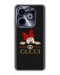 Чохол для Infinix Hot 40i з картинкою «Мінні Маус Gucci — чорний»
