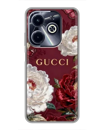 Чехол для Infinix Hot 40i с картинкой «Gucci — бордовые розы» Чехол для Infinix Hot 40i с картинкой «Gucci — бордовые розы»