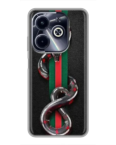 Чехол для Infinix Hot 40i с картинкой «Gucci — змея на полосе» Чехол для Infinix Hot 40i с картинкой «Gucci — змея на полосе»
