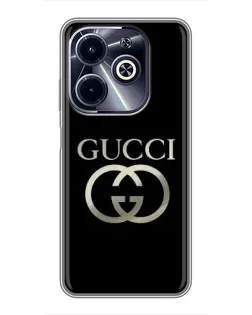 Чехол для Infinix Hot 40i с картинкой «Gucci — золото на черном» Чехол для Infinix Hot 40i с картинкой «Gucci — золото на черном»