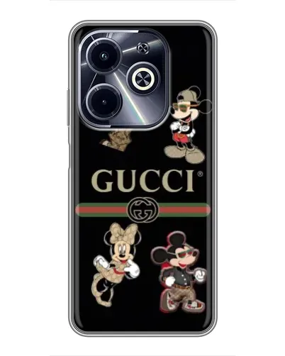 Чехол для Infinix Hot 40i с картинкой «Gucci — герои Disney и монограмма» Чехол для Infinix Hot 40i с картинкой «Gucci — герои Disney и монограмма»