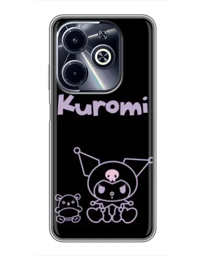 Чохол для Infinix Hot 40i з картинкою «Kuromi — чорний мінімалізм»