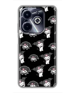 Чохол для Infinix Hot 40i з картинкою «Чорний паттерн Kuromi» Чохол для Infinix Hot 40i з картинкою «Чорний паттерн Kuromi»