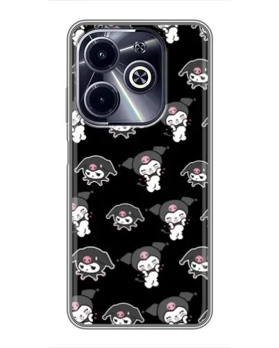 Чохол для Infinix Hot 40i з картинкою «Чорний паттерн Kuromi»