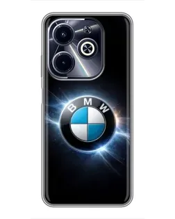 Чехол для Infinix Hot 40i с картинкой «BMW — неоновое сияние»