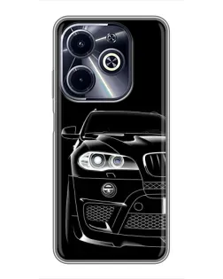 Чехол для Infinix Hot 40i с картинкой «Темный силуэт BMW»