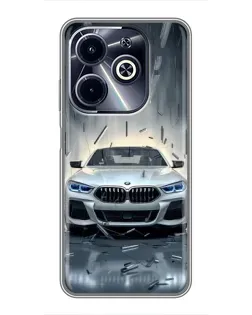 Чехол для Infinix Hot 40i с картинкой «BMW в свете фар»