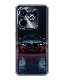 Чехол для Infinix Hot 40i с картинкой «BMW на мокрой дороге»