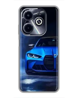 Чехол для Infinix Hot 40i с картинкой «Голубая BMW M4»