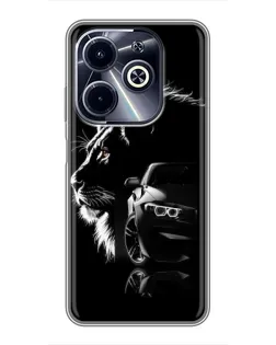 Чехол для Infinix Hot 40i с картинкой «BMW и лев»