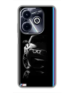 Чехол для Infinix Hot 40i с картинкой «Силуэт BMW в темноте»