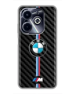 Чехол для Infinix Hot 40i с картинкой «Эмблема BMW и карбон»