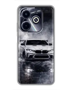 Чехол для Infinix Hot 40i с картинкой «BMW сквозь туман»