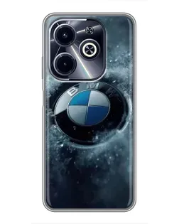 Чехол для Infinix Hot 40i с картинкой «Логотип BMW — лед»