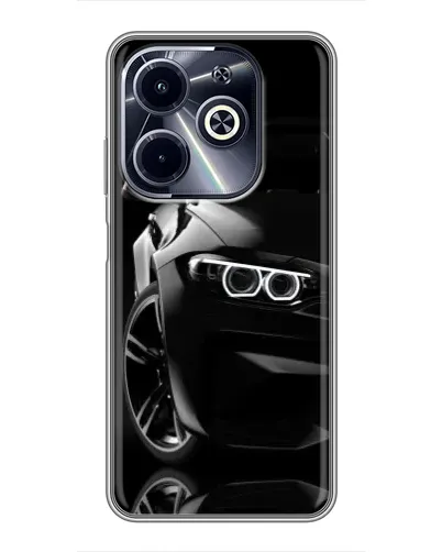 Чехол для Infinix Hot 40i с картинкой «Черная BMW — профиль» Чехол для Infinix Hot 40i с картинкой «Черная BMW — профиль»