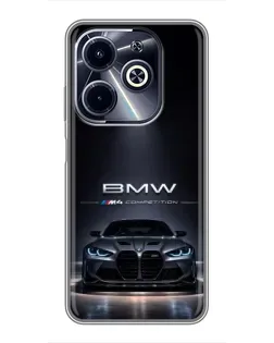 Чехол для Infinix Hot 40i с картинкой «BMW сквозь ночной город»