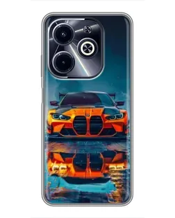 Чехол для Infinix Hot 40i с картинкой «BMW — золотая эмблема»