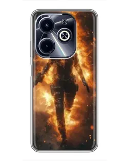 Чехол для Infinix Hot 40i с картинкой «BMW — скорость в дожде»