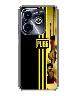 Чехол для Infinix Hot 40i с картинкой «PUBG — камуфляжный шлем»