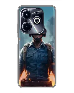 Чехол для Infinix Hot 40i с картинкой «PUBG — реалистичный герой»