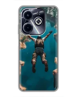 Чехол для Infinix Hot 40i с картинкой «PUBG — свободное падение»