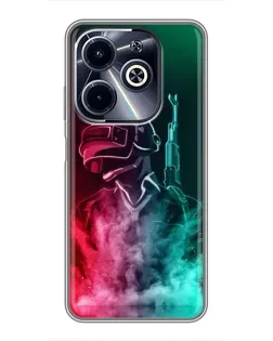 Чехол для Infinix Hot 40i с картинкой «PUBG — огненный воин»