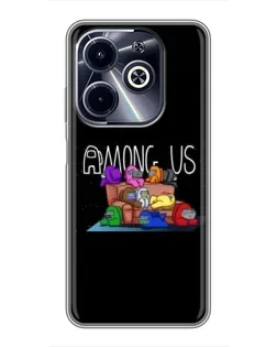 Чехол для Infinix Hot 40i с картинкой «Логотип Among Us»