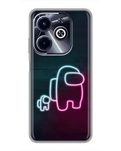 Чехол для Infinix Hot 40i с картинкой «Among Us неон-арт» Чехол для Infinix Hot 40i с картинкой «Among Us неон-арт»