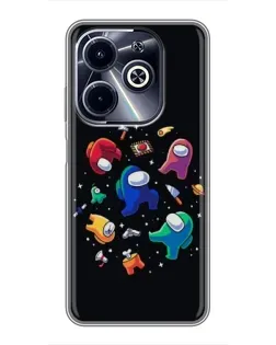 Чехол для Infinix Hot 40i с картинкой «Among Us космос»