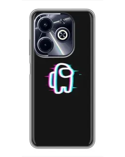 Чехол для Infinix Hot 40i с картинкой «Among Us неон»