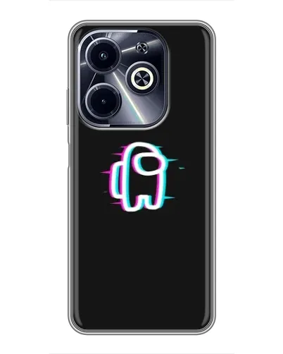 Чехол для Infinix Hot 40i с картинкой «Among Us неон» Чехол для Infinix Hot 40i с картинкой «Among Us неон»