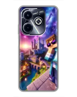 Чехол для Infinix Hot 40i с картинкой «Стив и космос»