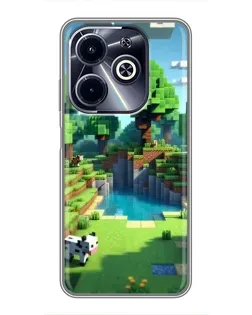 Чехол для Infinix Hot 40i с картинкой «Minecraft летний день»