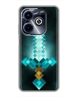 Чехол для Infinix Hot 40i с картинкой «Алмазный меч неон»