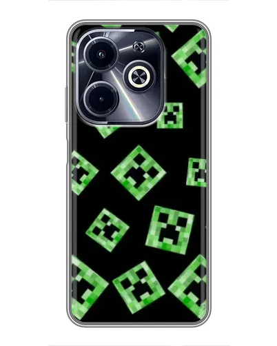 Чехол для Infinix Hot 40i с картинкой «Паттерн с криперами» Чехол для Infinix Hot 40i с картинкой «Паттерн с криперами»