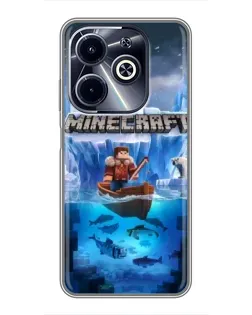 Чехол для Infinix Hot 40i с картинкой «Minecraft ледяной мир»