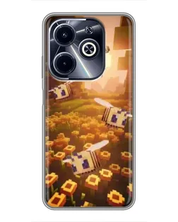 Чехол для Infinix Hot 40i с картинкой «Поле подсолнухов»