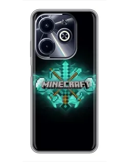 Чехол для Infinix Hot 40i с картинкой «Minecraft Diamond лого»