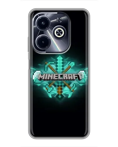 Чехол для Infinix Hot 40i с картинкой «Minecraft Diamond лого» Чехол для Infinix Hot 40i с картинкой «Minecraft Diamond лого»
