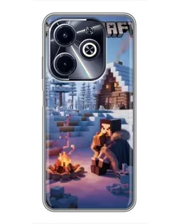 Чехол для Infinix Hot 40i с картинкой «Зимний Minecraft»